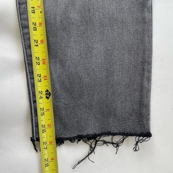 Sincerely Jules Faded Black Distressed High Rise Straight Jeans Size 3/26 - Picture 10 of 13